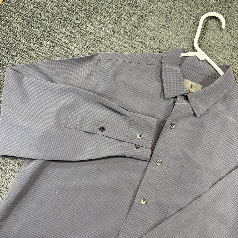 Royal Robbins Button Down Shirt Mens Medium Grey Purple Micro‎ Check 72174